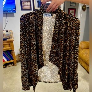 Cheetah print light cardigan, tan and black